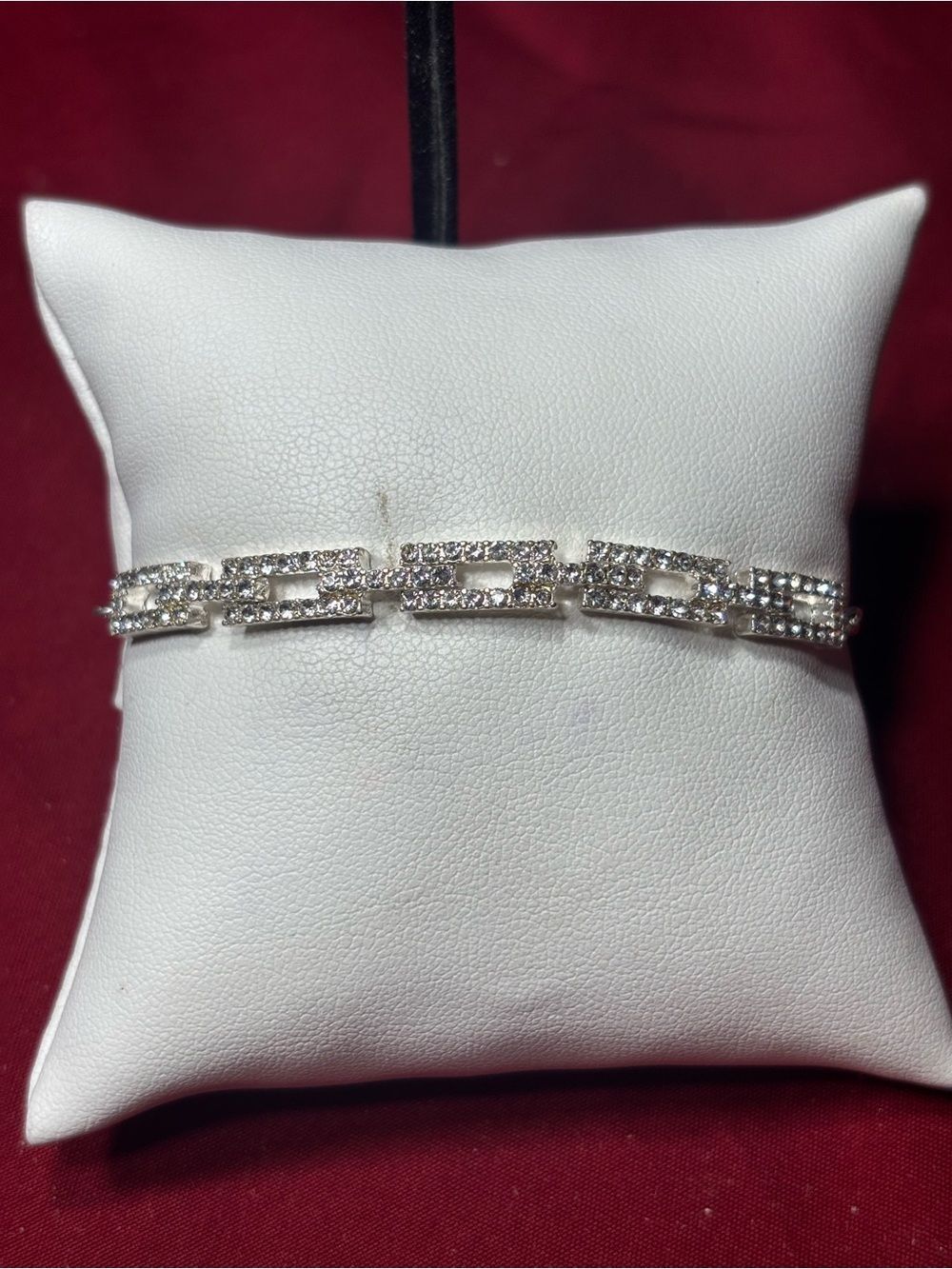 New Icing Elegant Silver-Tone Crystal Link Adjustable Bracelet